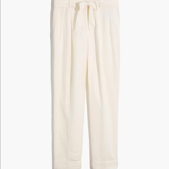 NWT Madewell Linen blend Paperbag Pants - Picture 5 of 5